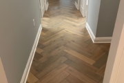 French Oak flooring installed in the herringbone pattern.