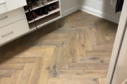 French Oak flooring installed in the herringbone pattern.