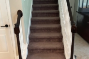 Carpet covered stairway - before.