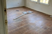 Old solid Red Oak floors - pre-refinish.