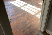 Old solid Red Oak floors - pre-refinish.