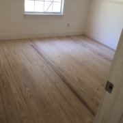 Refinished Pine floors.