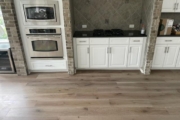 Oak flooring installed - kitchen.