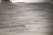 Wood look tile flooring, installed.