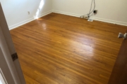 Old Red Oak floors, prior to refinishing.