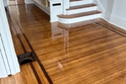 Finishing old White Oak floors with Walnut trim.