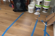 Installation of engineered White Oak flooring.