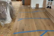 Installation of engineered White Oak flooring.