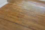 Sanding Red Oak flooring.