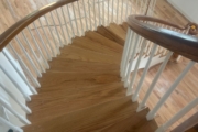 Finished wood flooring and stairs.