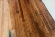 Finishing wood flooring.