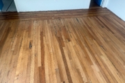 Finishing wood flooring.