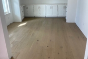 Installed European Oak hardwood flooring.