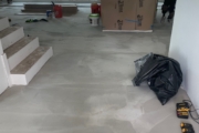 Leveled concrete slab subfloor.