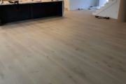 Installed European Oak hardwood flooring.