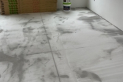 Leveling subfloor.