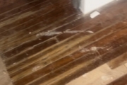 Weave-in wood flooring repair.