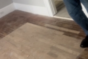 Weave-in wood flooring repair.