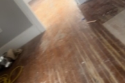 Weave-in wood flooring repair.