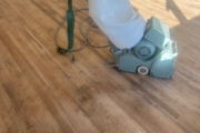 Wooden floors being sanded.