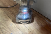 Wooden floors being sanded.