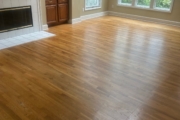 Sanding White Oak flooring.