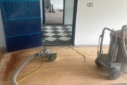 Wooden floors being sanded.