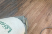 Wooden floors being sanded.