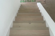 White Oak hardwood flooring treads and new nosing installed.