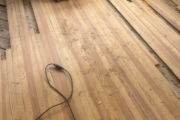 Weave-in wood flooring repair.