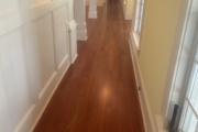 Refinished Brazilian Cherry wood floors and stairway.