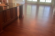 Refinished Brazilian Cherry wood floors and stairway.