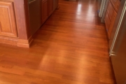 Refinished Brazilian Cherry wood floors and stairway.