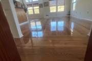 Recoated Oak flooring.