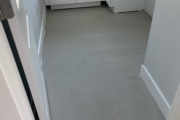 Leveling concrete slab subfloor.