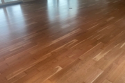 Refinished solid American Cherry wood floors.