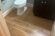 Refinished solid American Cherry wood floors.