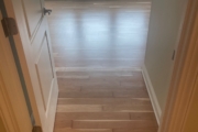 Refinished solid American Cherry wood floors.