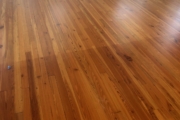 Refinishing Heart Pine flooring downstairs.