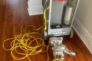 Refinishing Heart Pine flooring downstairs.