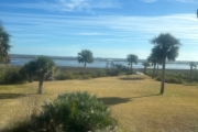 View of back yard of Dan's Floor Store flooring project site.