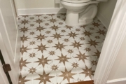 Installed decorative tile and White Oak flooring.