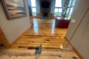 Finishing Heart Pine floors.