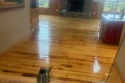 Finishing Heart Pine floors.