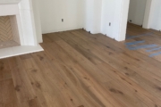 Installing French Oak flooring.