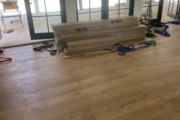 Installing French Oak flooring.