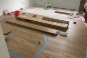 Installing French Oak flooring.