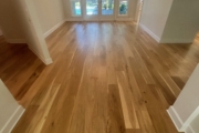 Wire brushed White Oak flooring after refinishing.