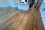 Wire brushed White Oak flooring after refinishing.