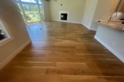 Wire brushed White Oak flooring after refinishing.